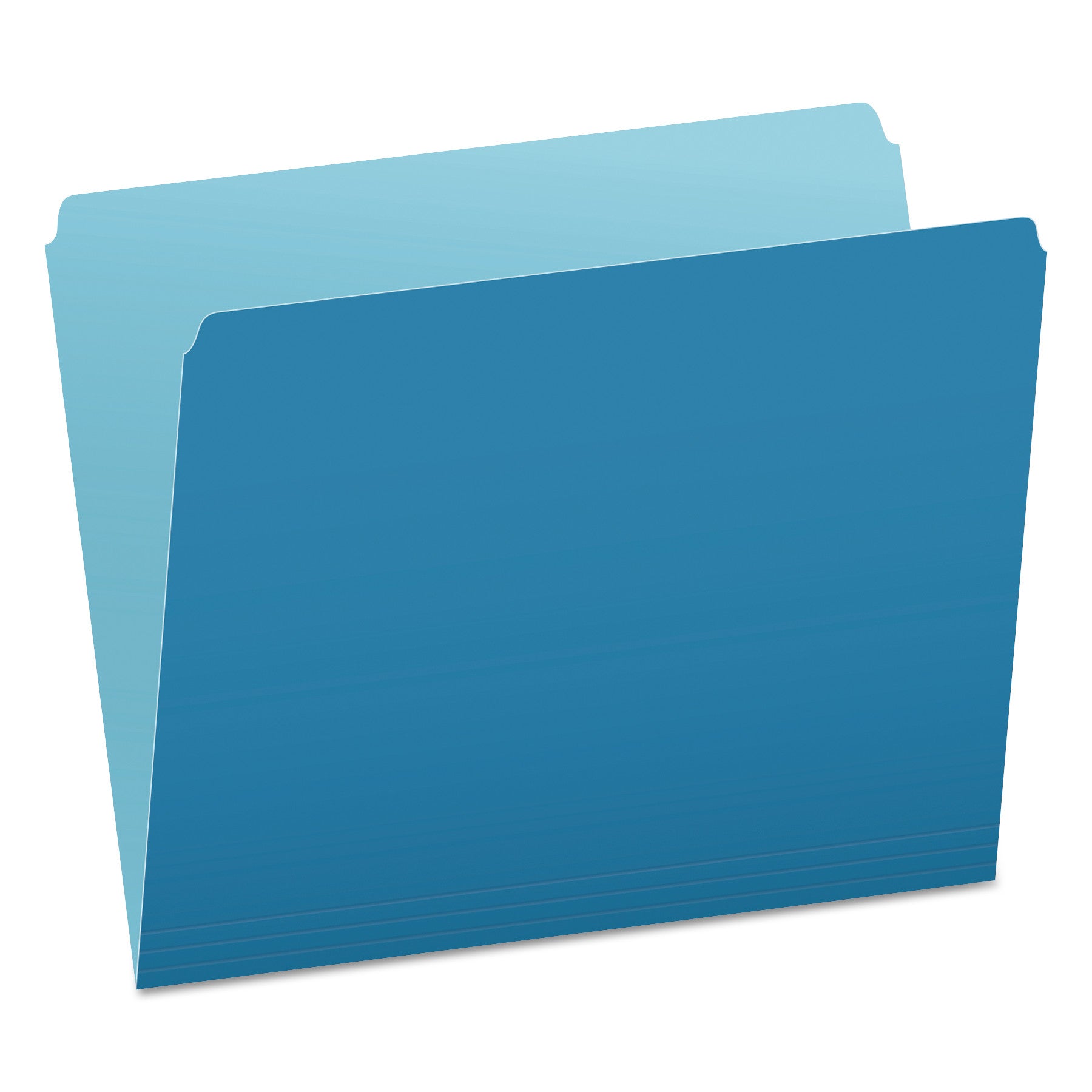Colored File Folders, Straight Tabs, Letter Size, Blue/Light Blue, 100/Box - 