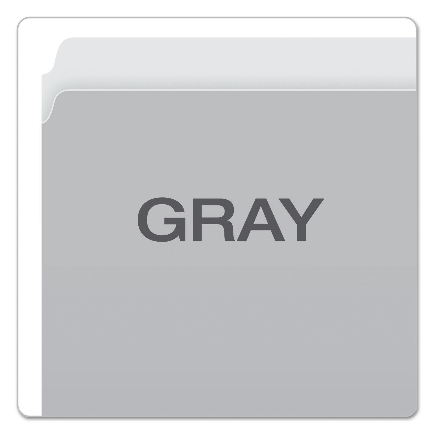 Colored File Folders, Straight Tabs, Letter Size, Gray/Light Gray, 100/Box - 