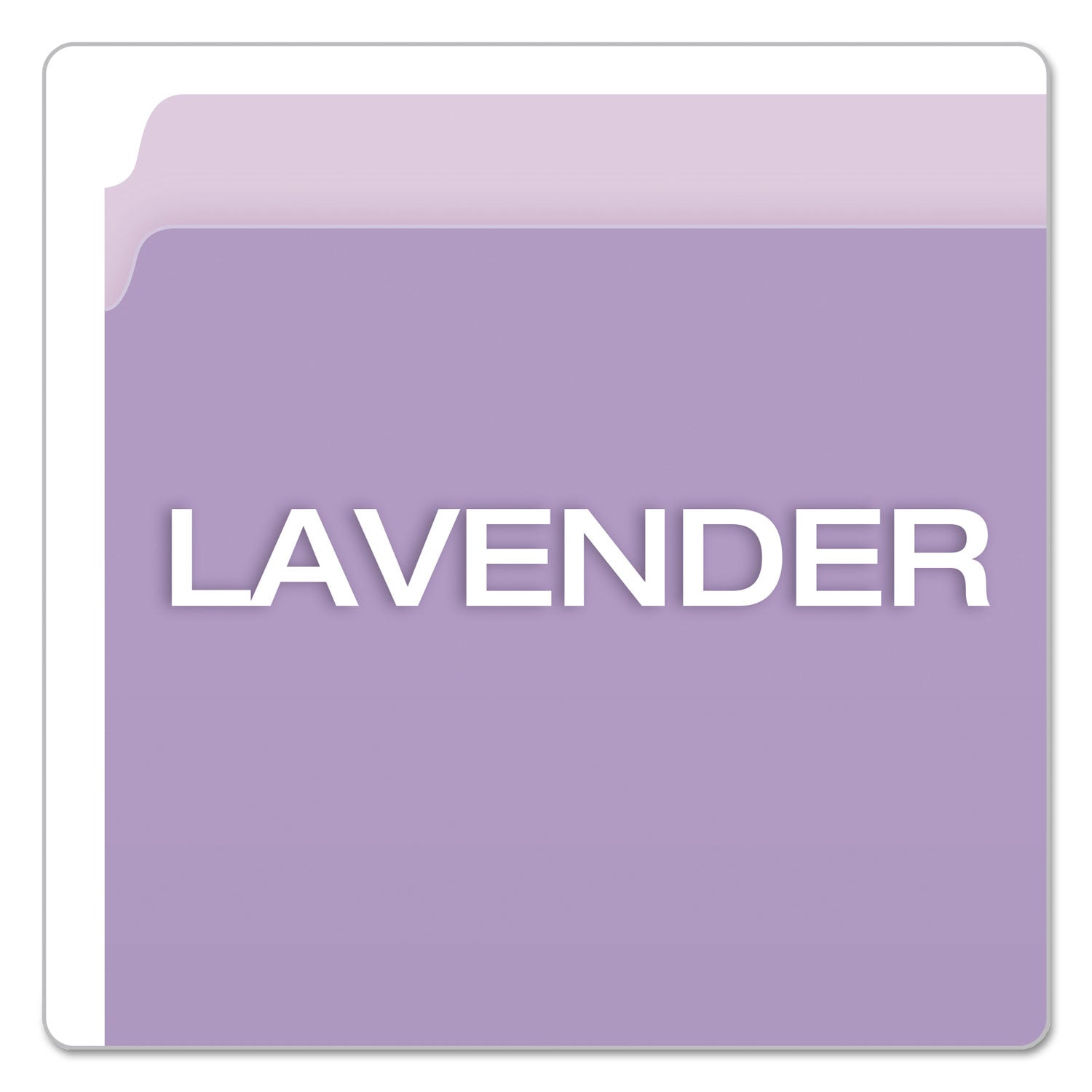 Colored File Folders, Straight Tabs, Letter Size, Lavender/Light Lavender, 100/Box - 