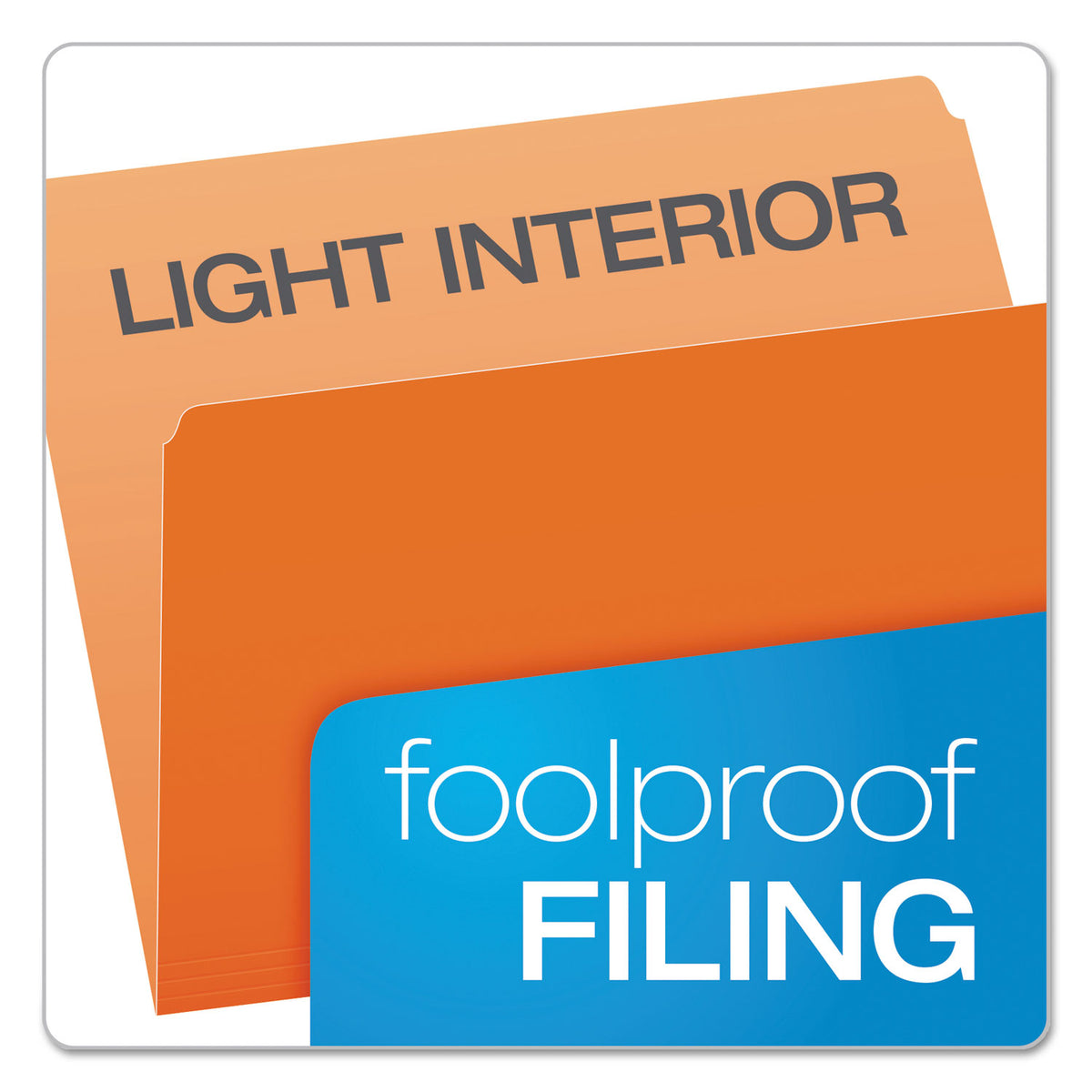 Colored File Folders, Straight Tabs, Letter Size, Orange/Light Orange, 100/Box