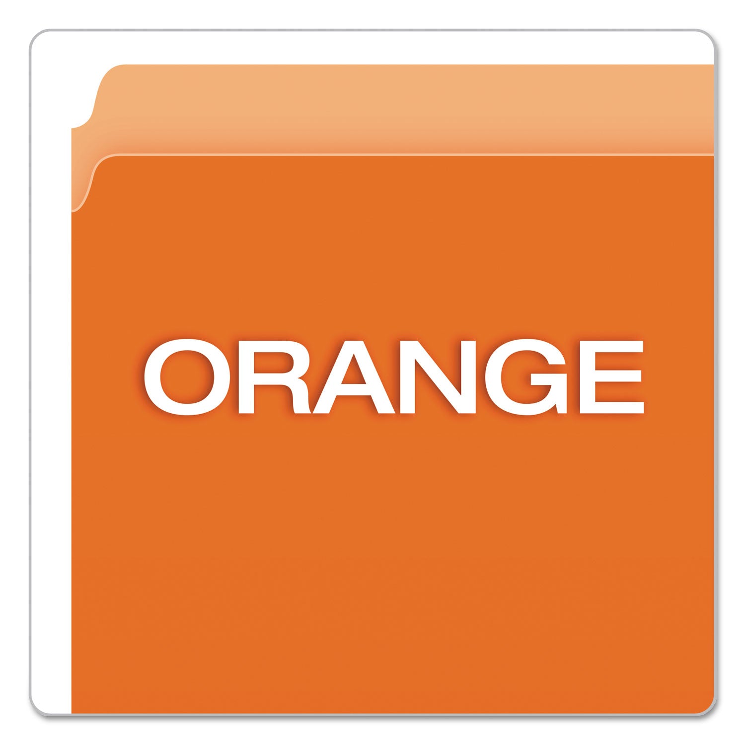 Colored File Folders, Straight Tabs, Letter Size, Orange/Light Orange, 100/Box - 