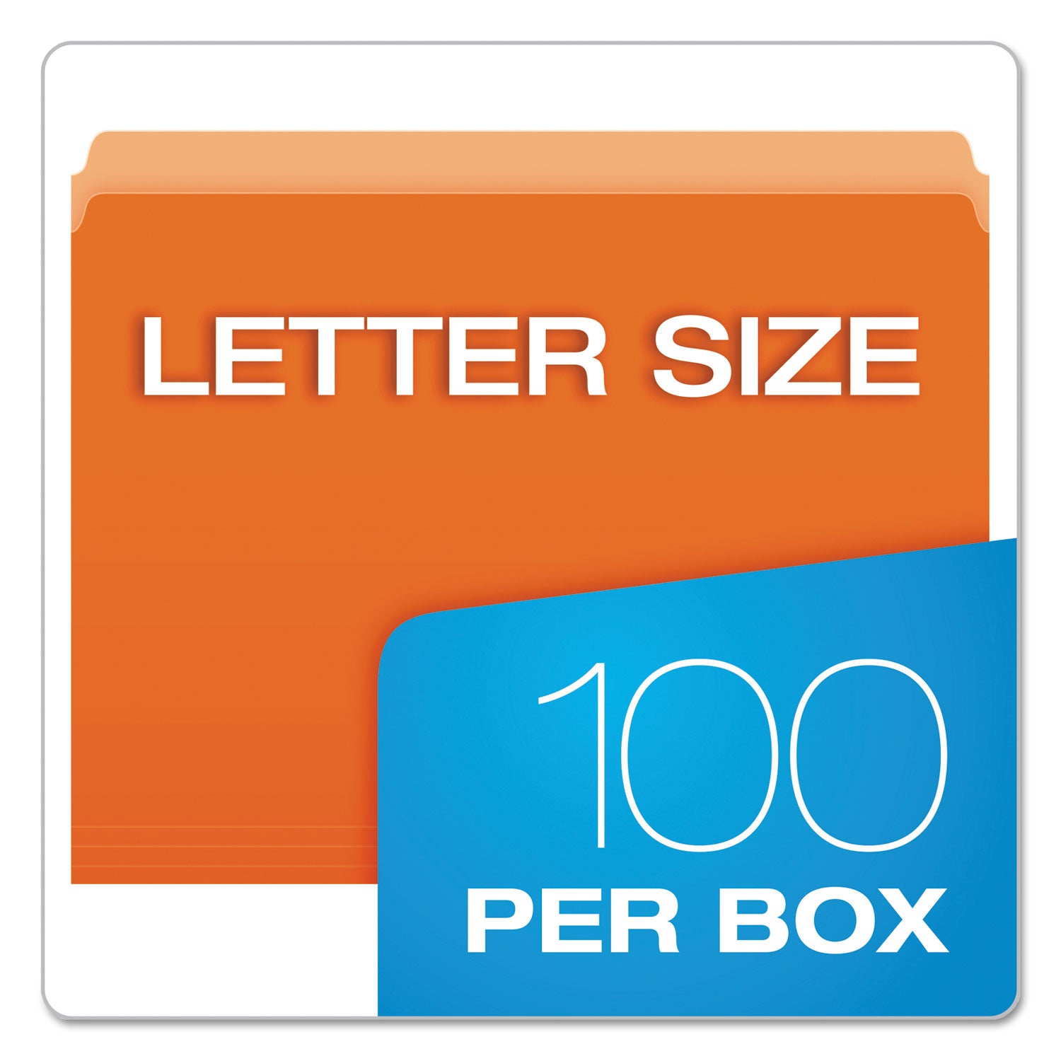 Colored File Folders, Straight Tabs, Letter Size, Orange/Light Orange, 100/Box - 