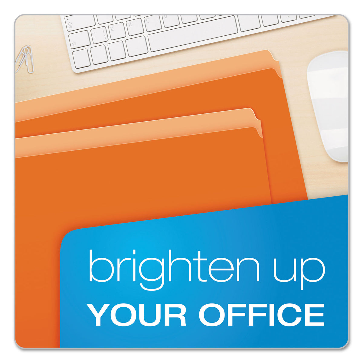 Colored File Folders, Straight Tabs, Letter Size, Orange/Light Orange, 100/Box