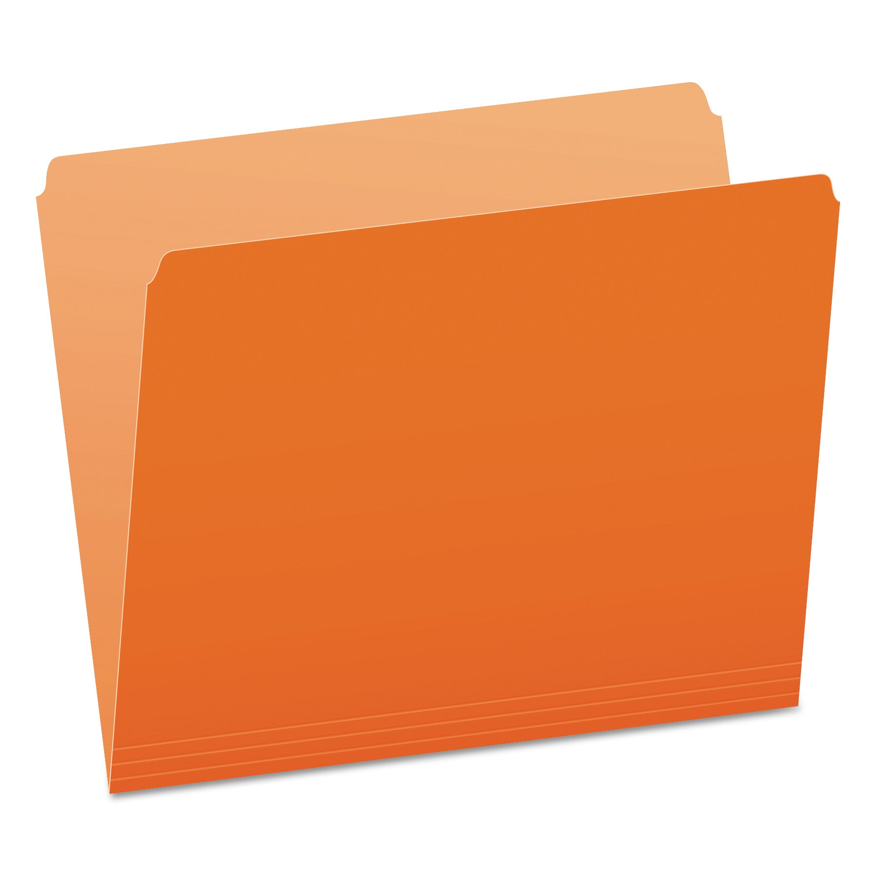 Colored File Folders, Straight Tabs, Letter Size, Orange/Light Orange, 100/Box - 