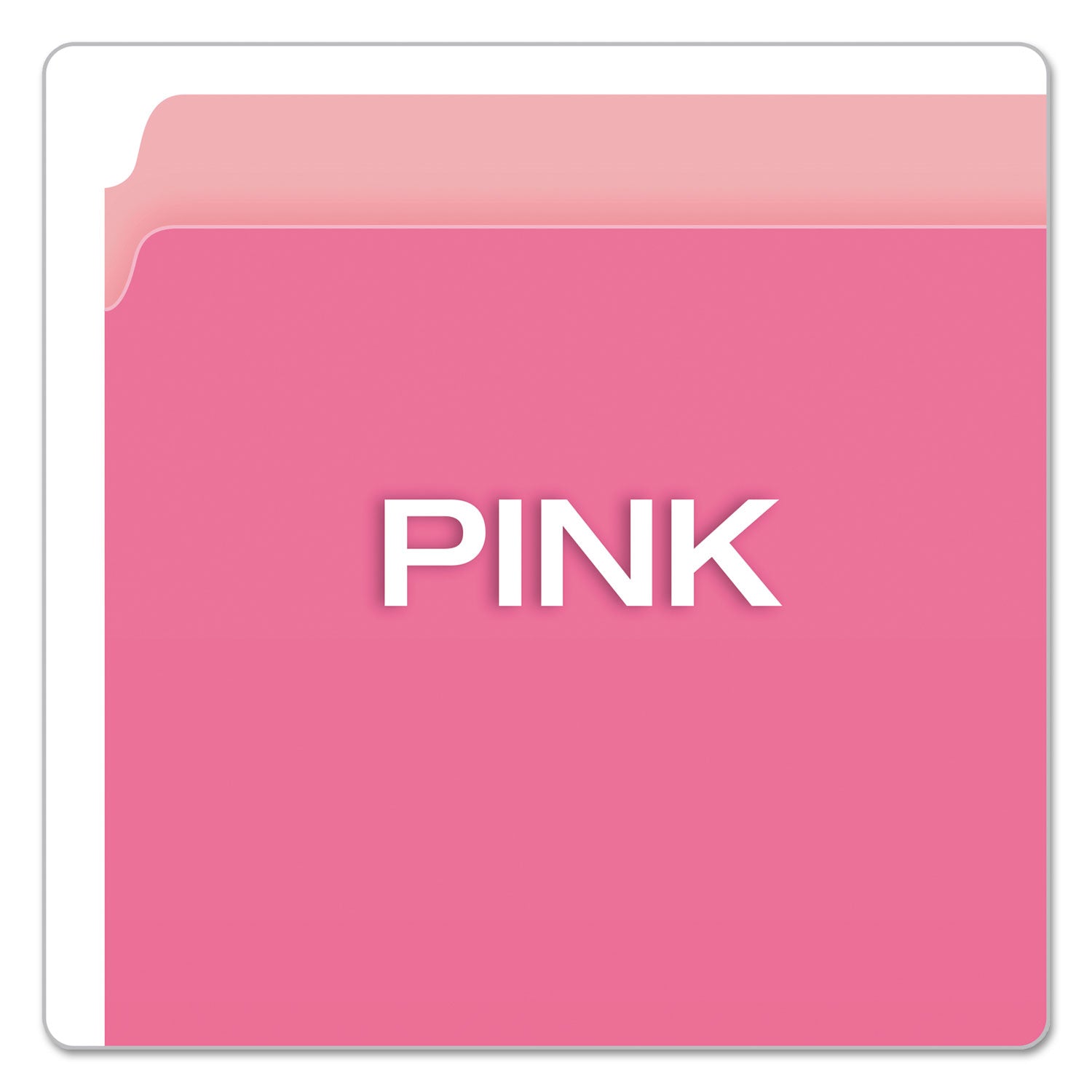 Colored File Folders, Straight Tabs, Letter Size, Pink/Light Pink, 100/Box - 
