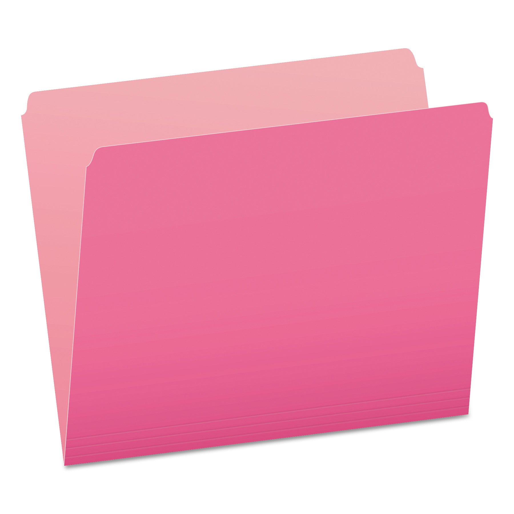 Colored File Folders, Straight Tabs, Letter Size, Pink/Light Pink, 100/Box - 