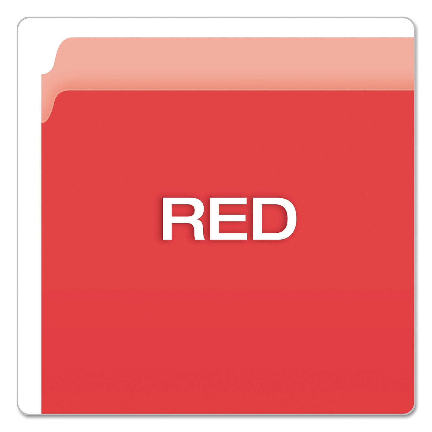 Colored File Folders, Straight Tabs, Letter Size, Red/Light Red, 100/Box - 