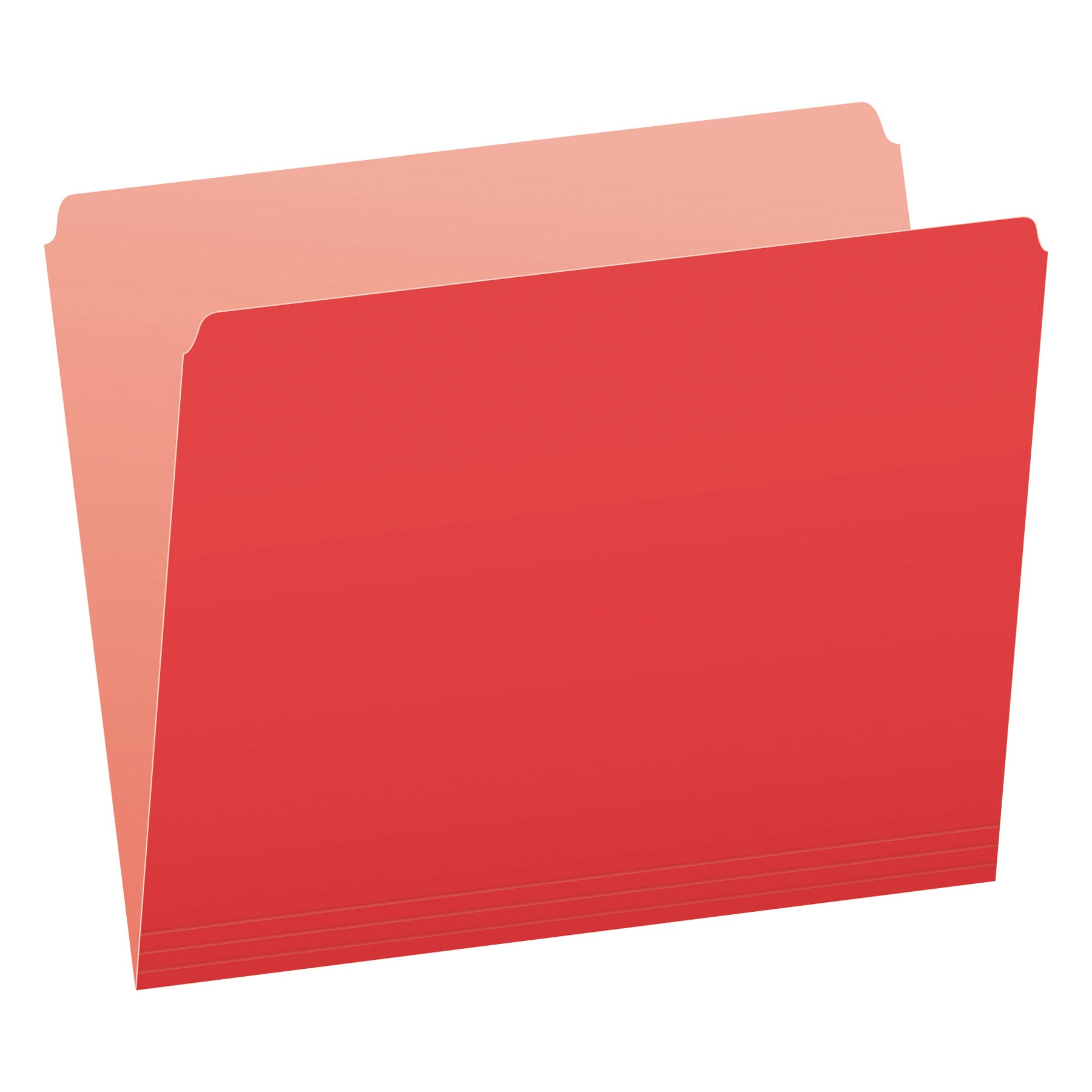 Colored File Folders, Straight Tabs, Letter Size, Red/Light Red, 100/Box - 