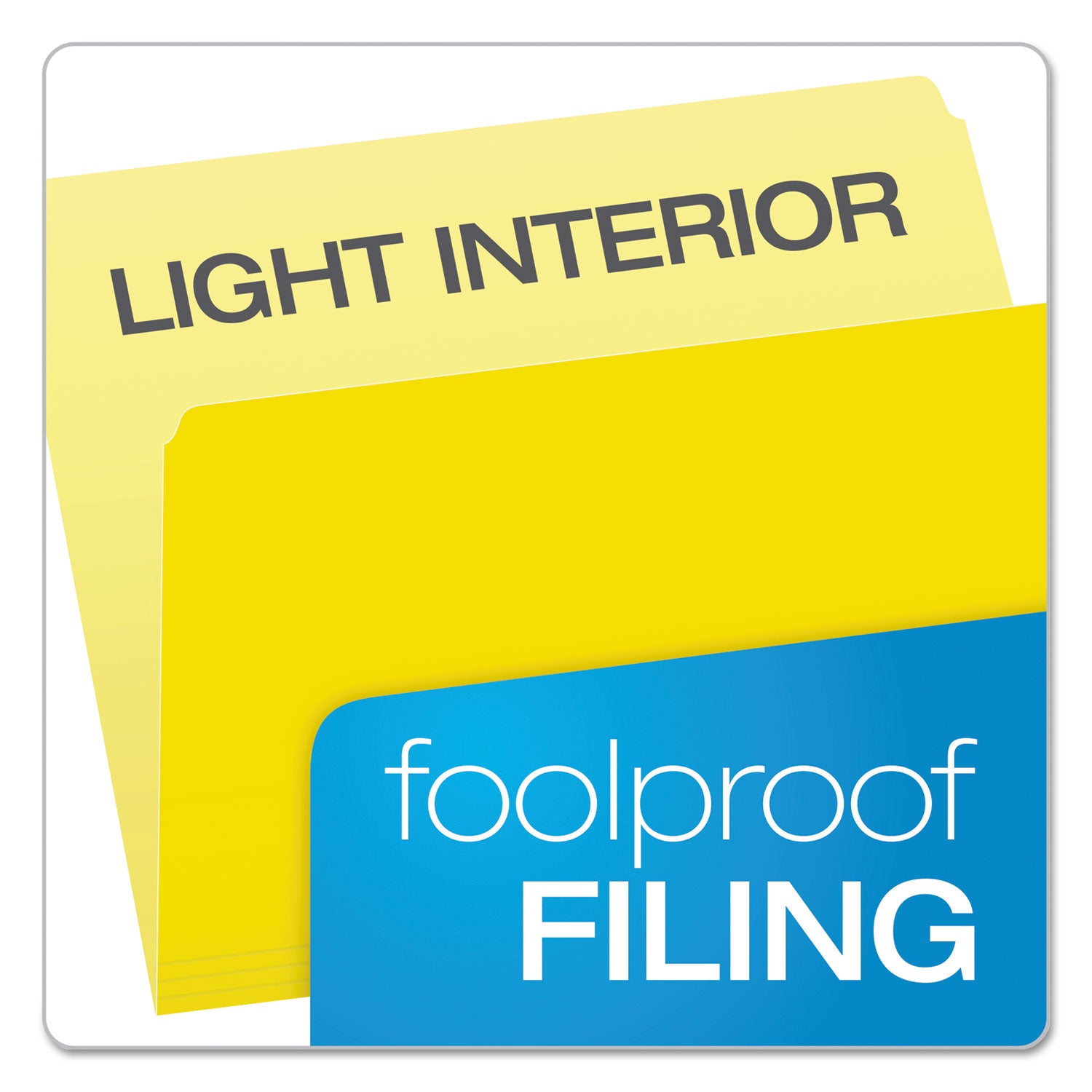 Colored File Folders, Straight Tabs, Letter Size, Yellow/Light Yellow, 100/Box - 