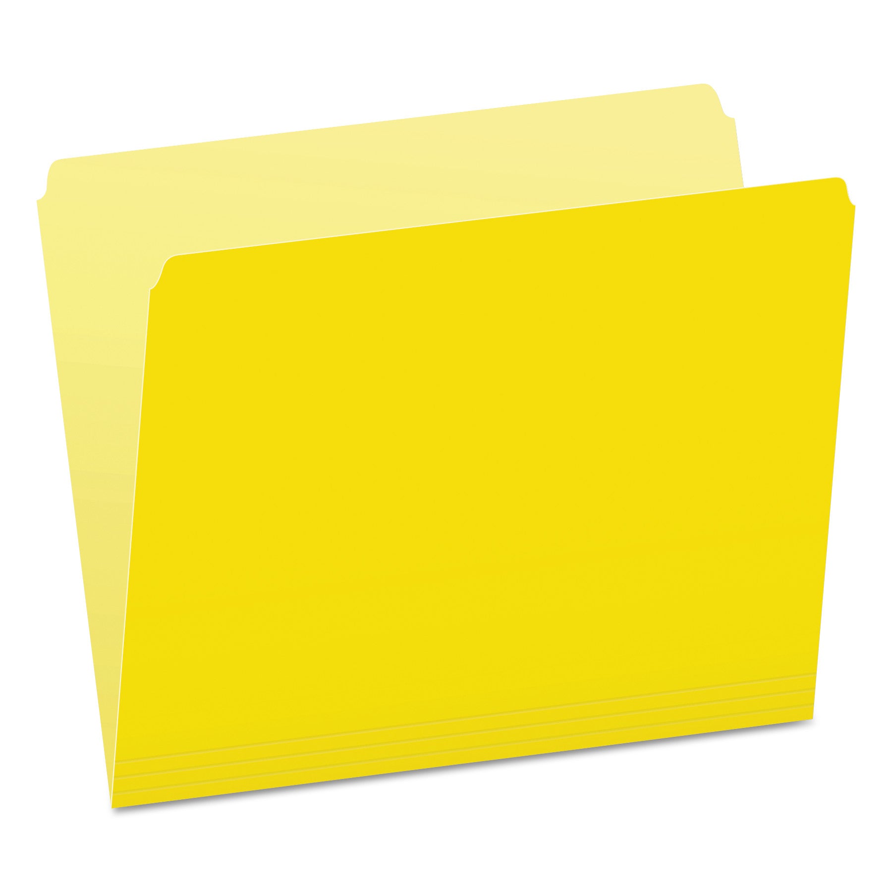 Colored File Folders, Straight Tabs, Letter Size, Yellow/Light Yellow, 100/Box - 
