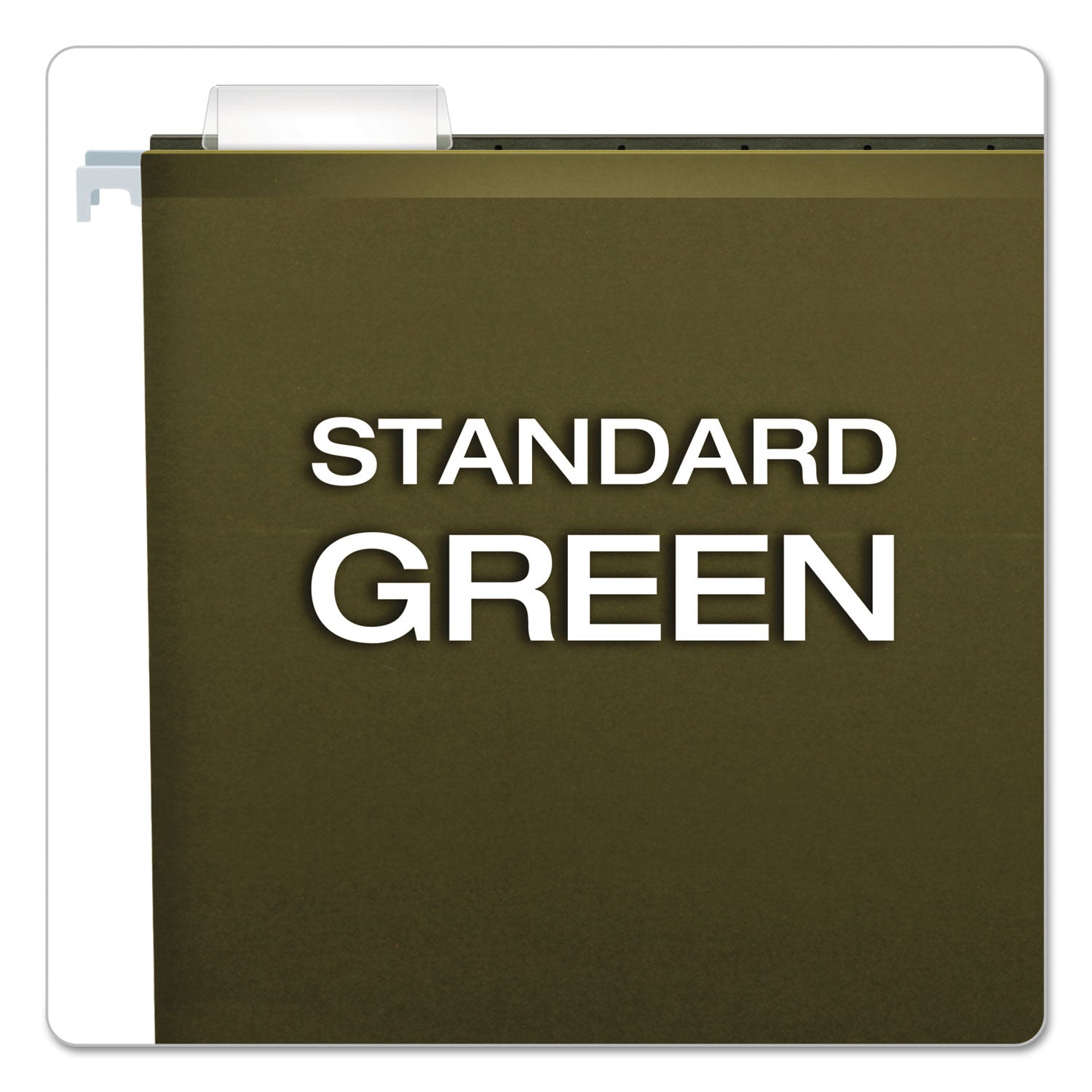 Extra Capacity Reinforced Hanging File Folders with Box Bottom, 4" Capacity, Letter Size, 1/5-Cut Tabs, Green, 25/Box - 