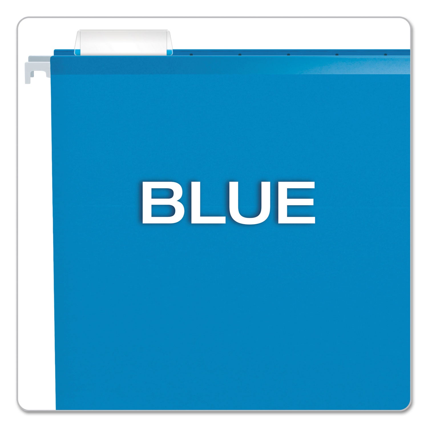 Extra Capacity Reinforced Hanging File Folders with Box Bottom, 2" Capacity, Legal Size, 1/5-Cut Tabs, Blue, 25/Box - 