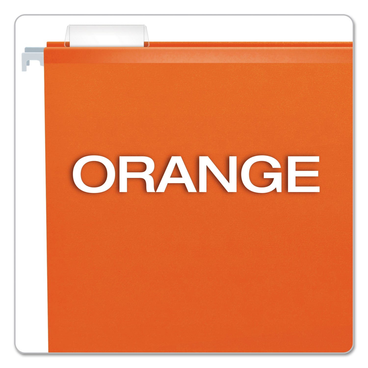 Colored Reinforced Hanging Folders, Legal Size, 1/5-Cut Tabs, Orange, 25/Box - 