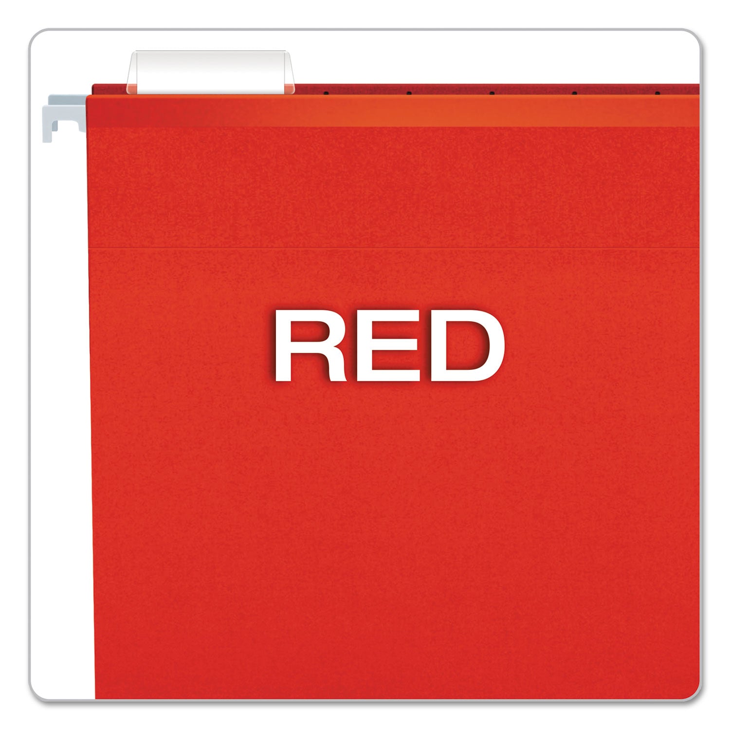 Extra Capacity Reinforced Hanging File Folders with Box Bottom, 2" Capacity, Legal Size, 1/5-Cut Tabs, Red, 25/Box - 