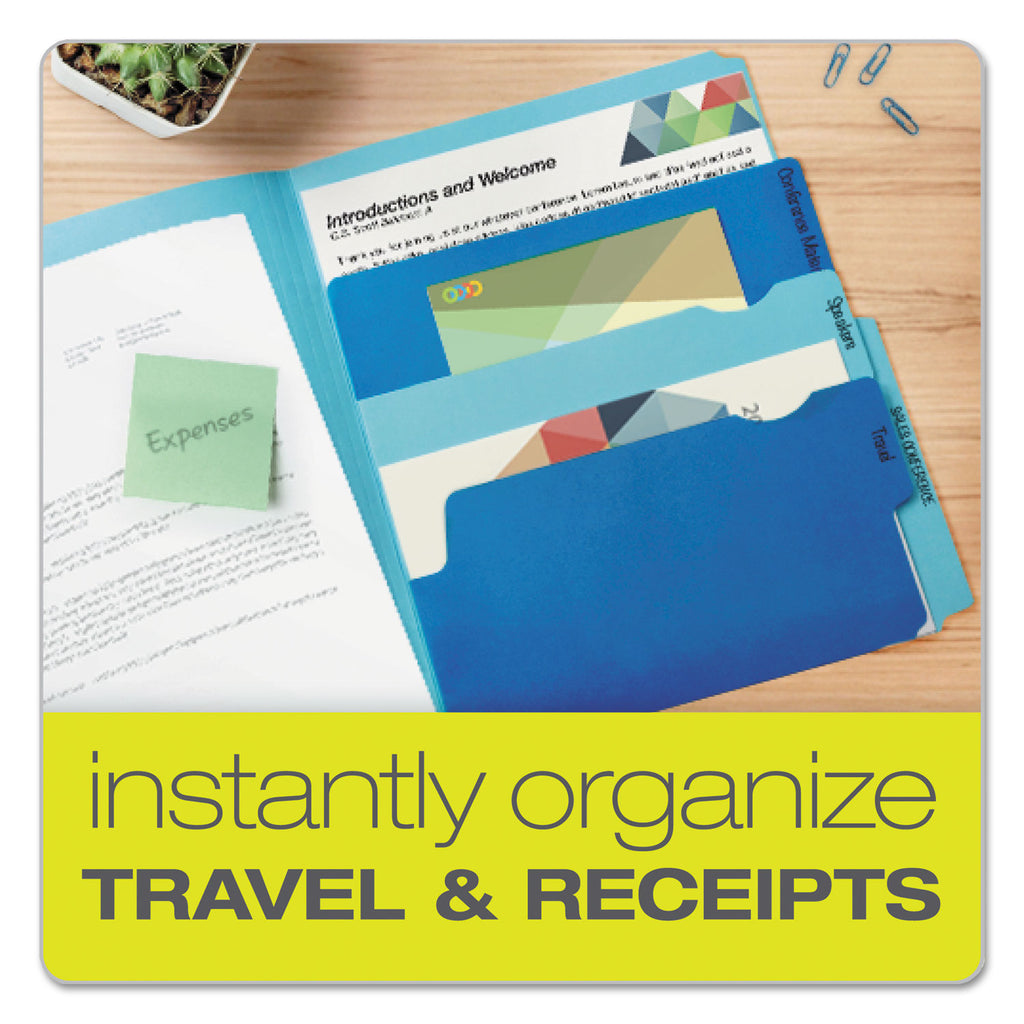 Divide It Up File Folder, 1/2-Cut Tabs: Assorted, Letter Size, 0.75" Expansion, Assorted Colors, 12/Pack
