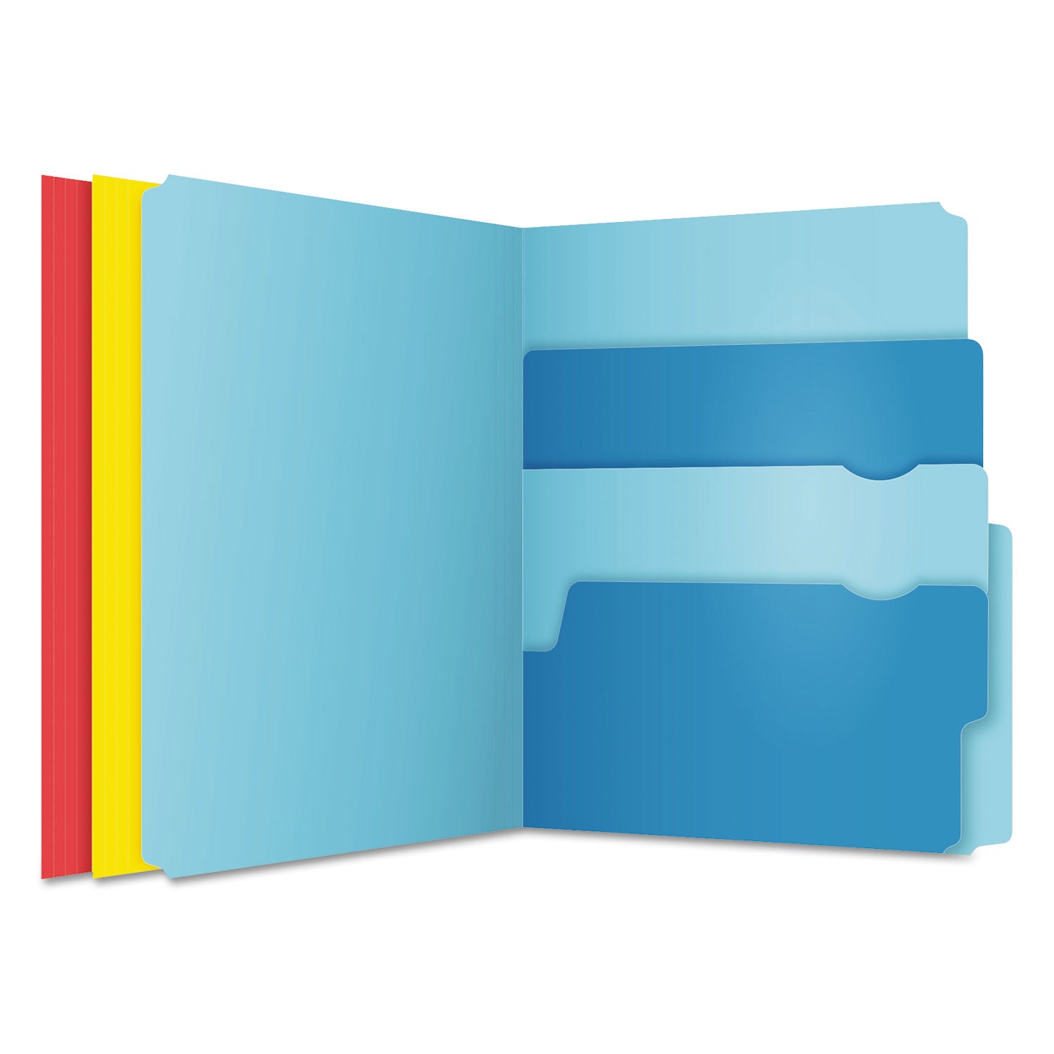 Divide It Up File Folder, 1/2-Cut Tabs: Assorted, Letter Size, 0.75" Expansion, Assorted Colors, 24/Pack - 