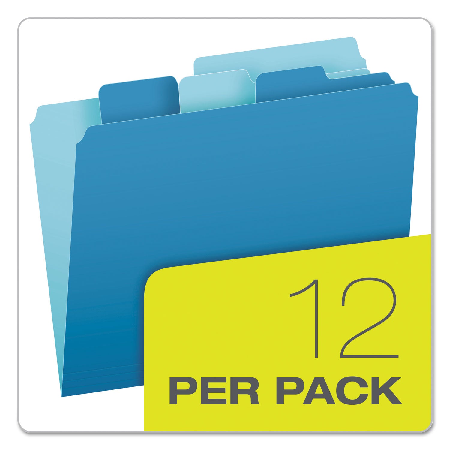 Divide It Up File Folder, 1/2-Cut Tabs: Assorted, Letter Size, 0.75" Expansion, Assorted Colors, 12/Pack
