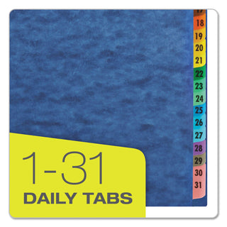 Expanding Desk File, 31 Dividers, Date Index, Letter Size, Blue Cover - 