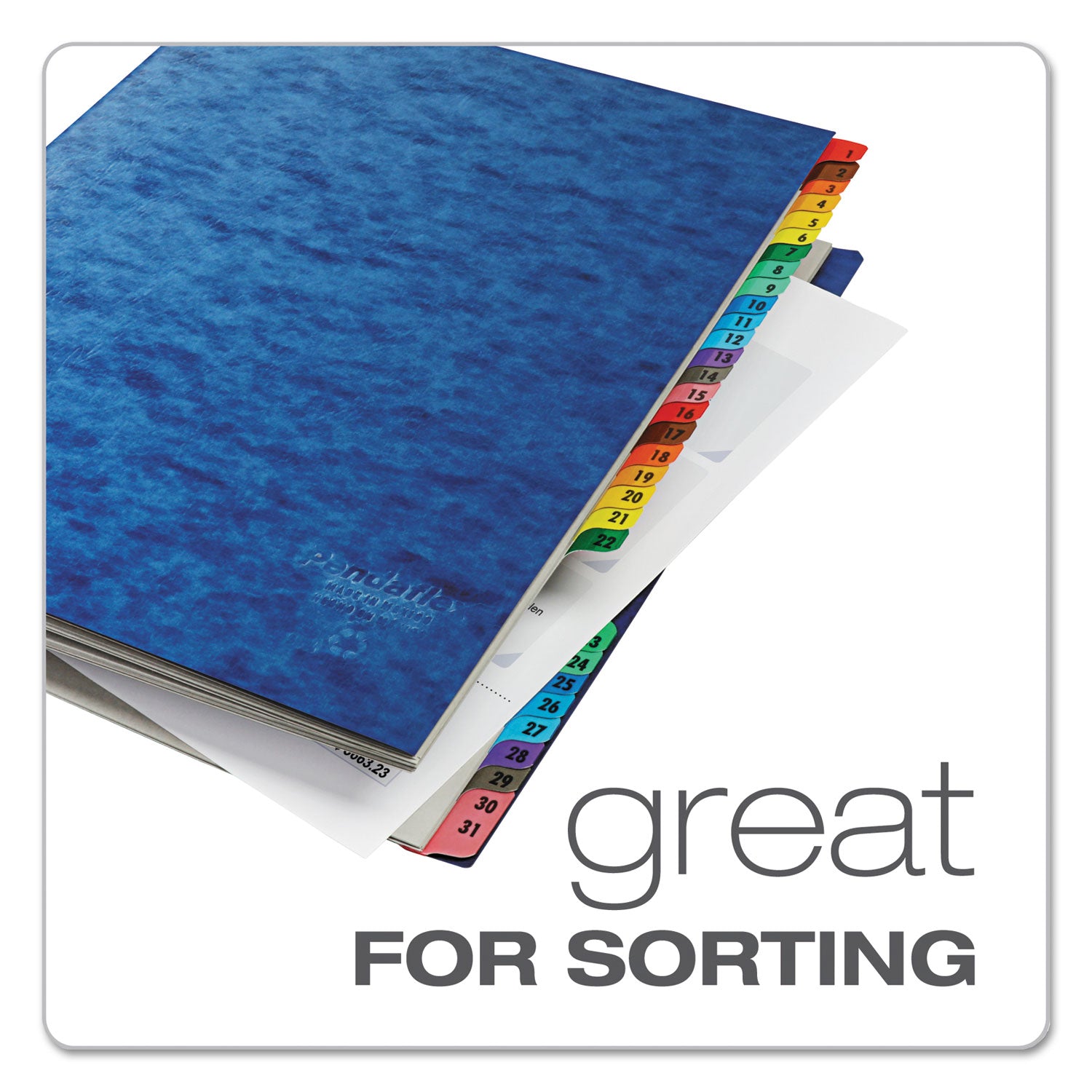 Expanding Desk File, 31 Dividers, Date Index, Letter Size, Blue Cover - 