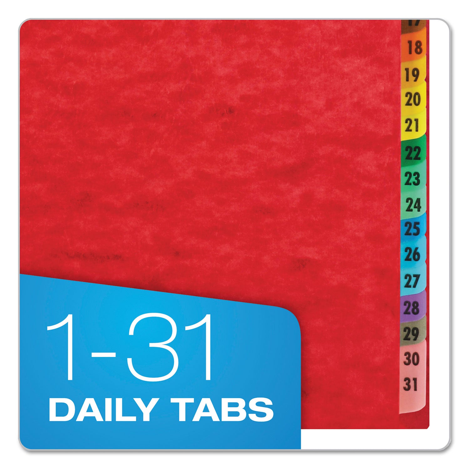 Expanding Desk File, 31 Dividers, Date Index, Letter Size, Red Cover - 