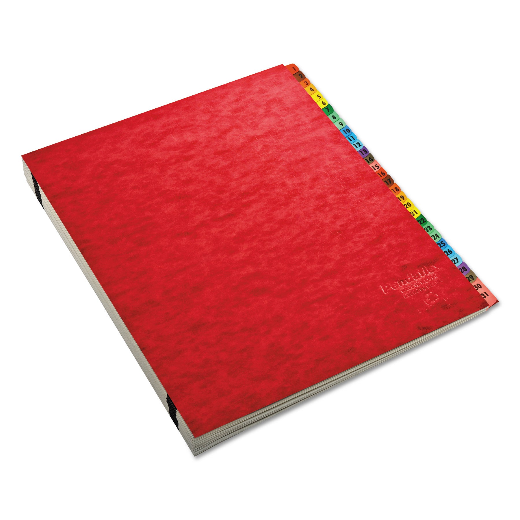 Expanding Desk File, 31 Dividers, Date Index, Letter Size, Red Cover - 