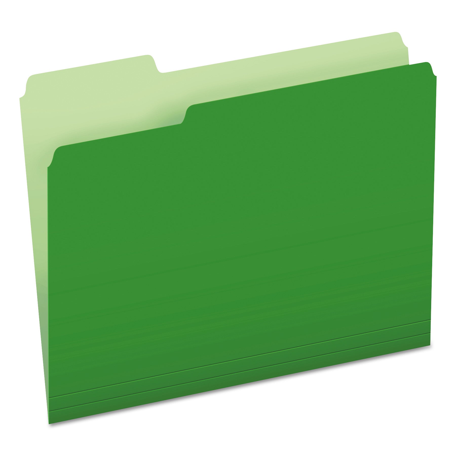 Colored File Folders, 1/3-Cut Tabs: Assorted, Letter Size, Green/Light Green, 100/Box - 