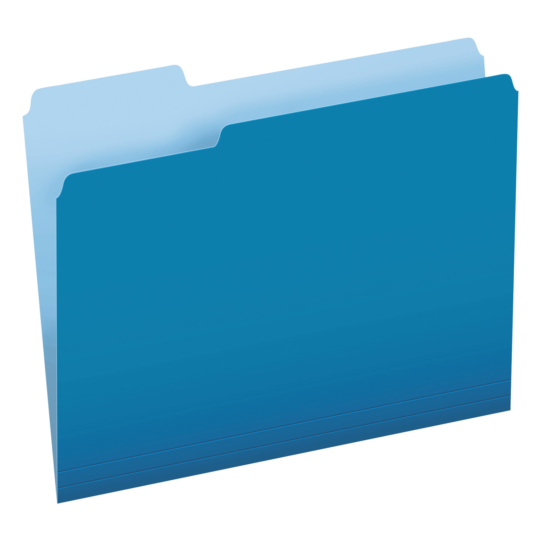 Colored File Folders, 1/3-Cut Tabs: Assorted, Letter Size, Blue/Light Blue, 100/Box - 