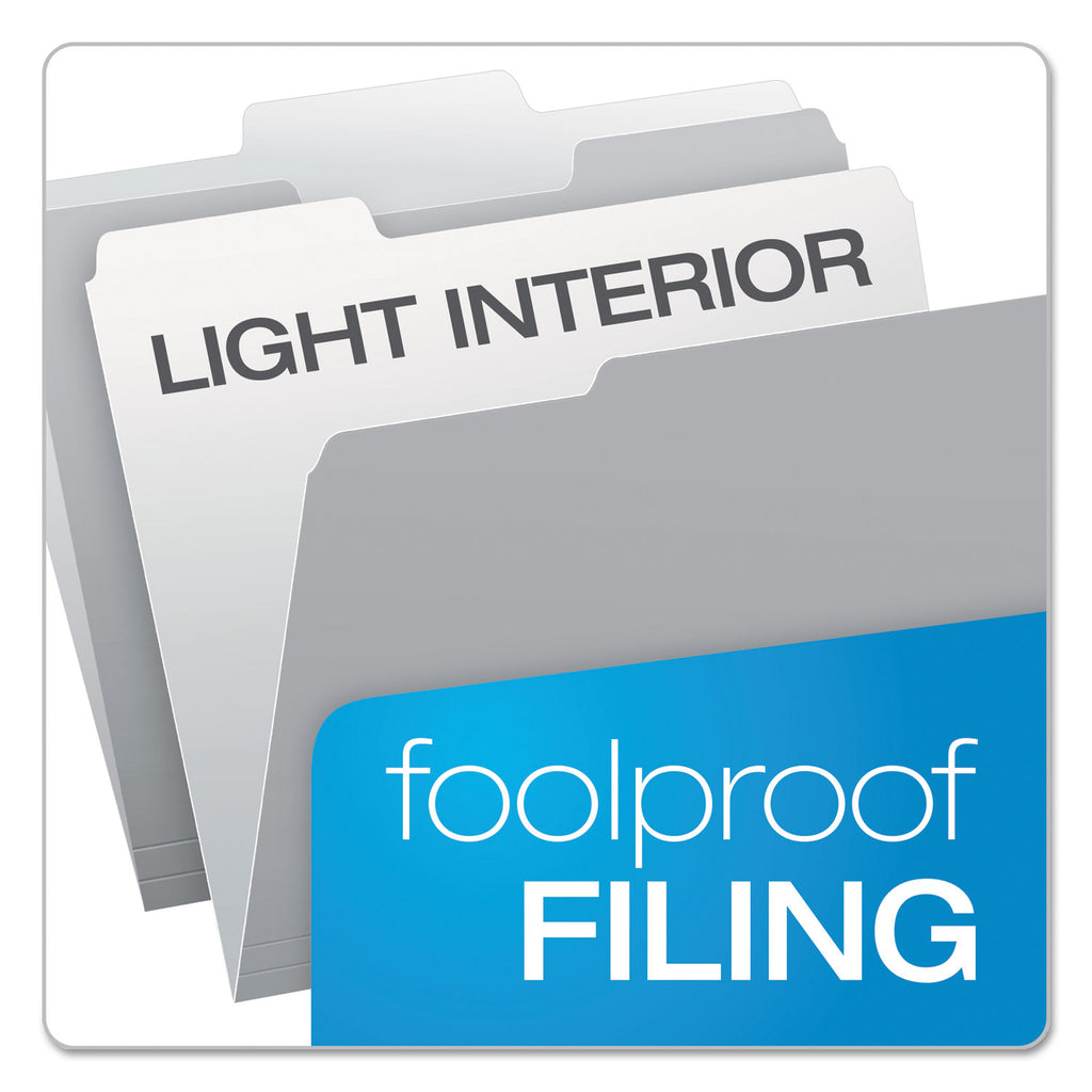 Colored File Folders, 1/3-Cut Tabs: Assorted, Letter Size, Gray/Light Gray, 100/Box
