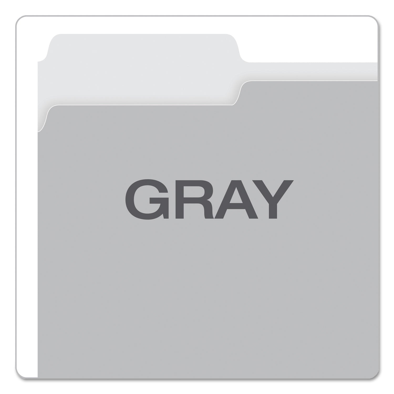 Colored File Folders, 1/3-Cut Tabs: Assorted, Letter Size, Gray/Light Gray, 100/Box - 