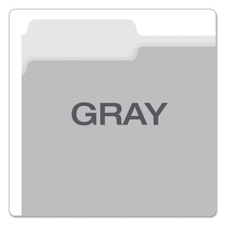 Colored File Folders, 1/3-Cut Tabs: Assorted, Letter Size, Gray/Light Gray, 100/Box