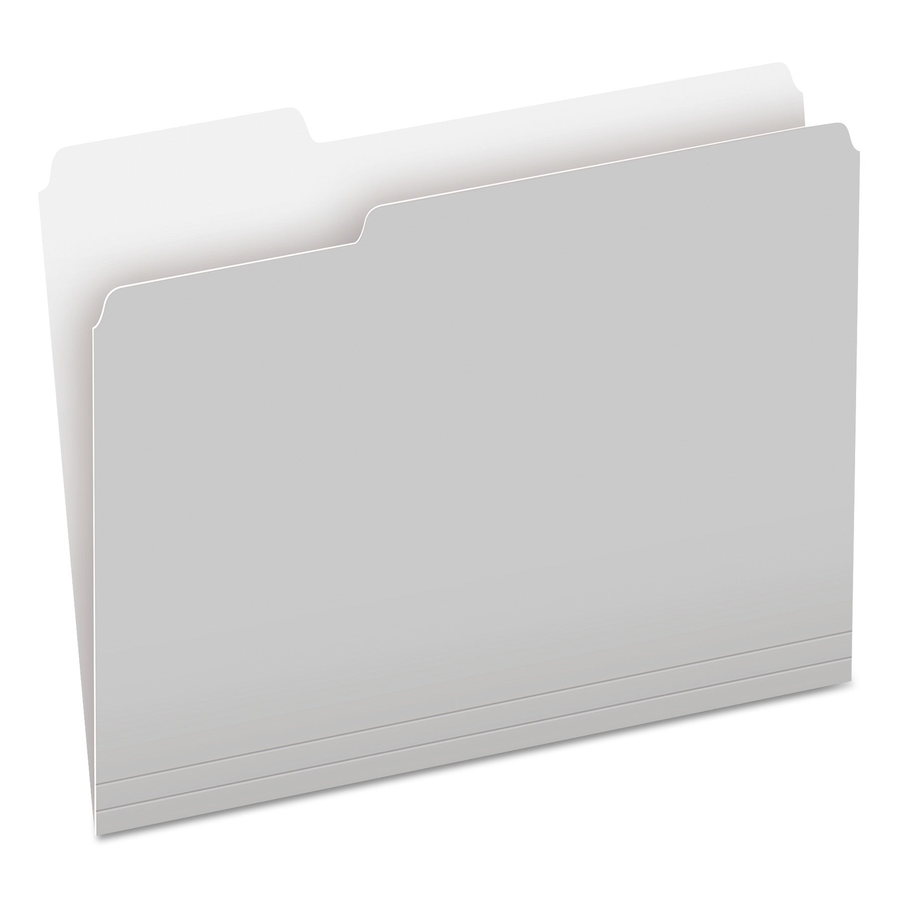 Colored File Folders, 1/3-Cut Tabs: Assorted, Letter Size, Gray/Light Gray, 100/Box - 