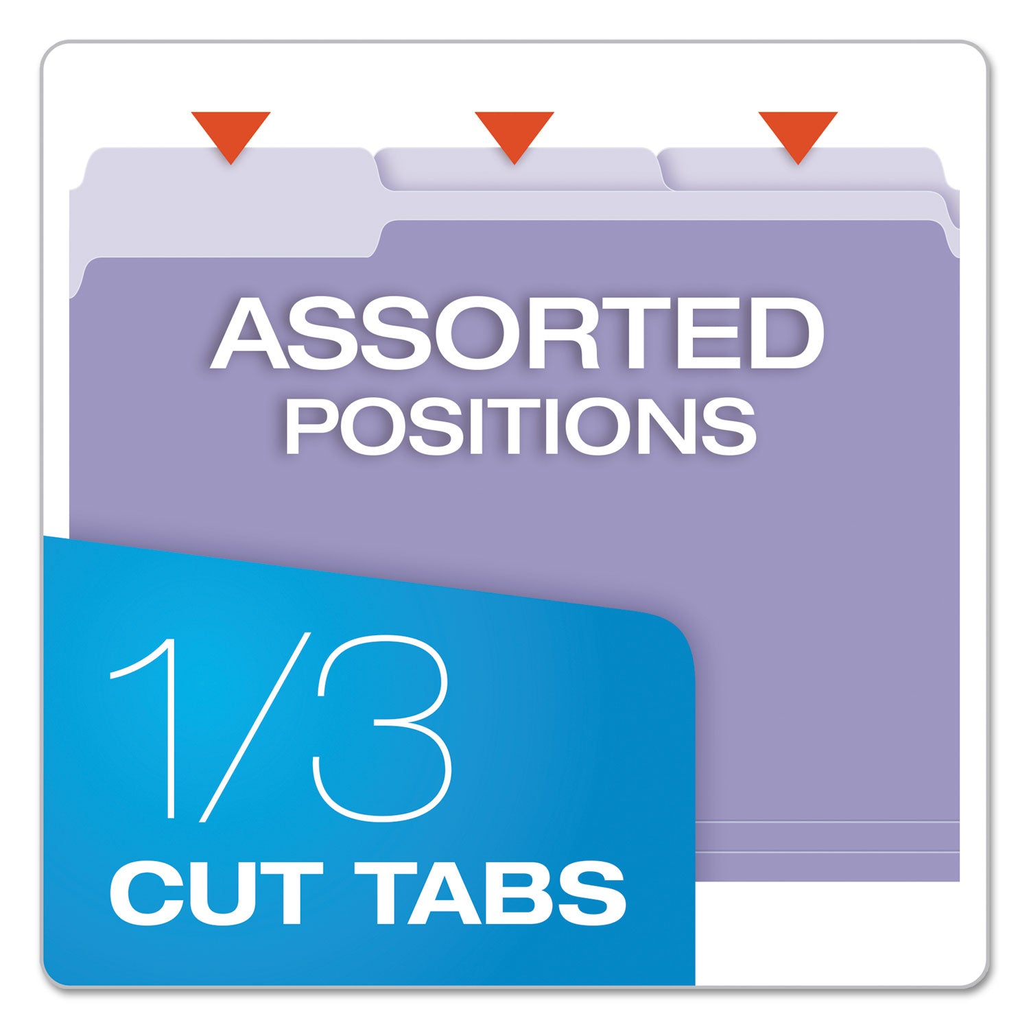 Colored File Folders, 1/3-Cut Tabs: Assorted, Letter Size, Lavender/Light Lavender, 100/Box - 