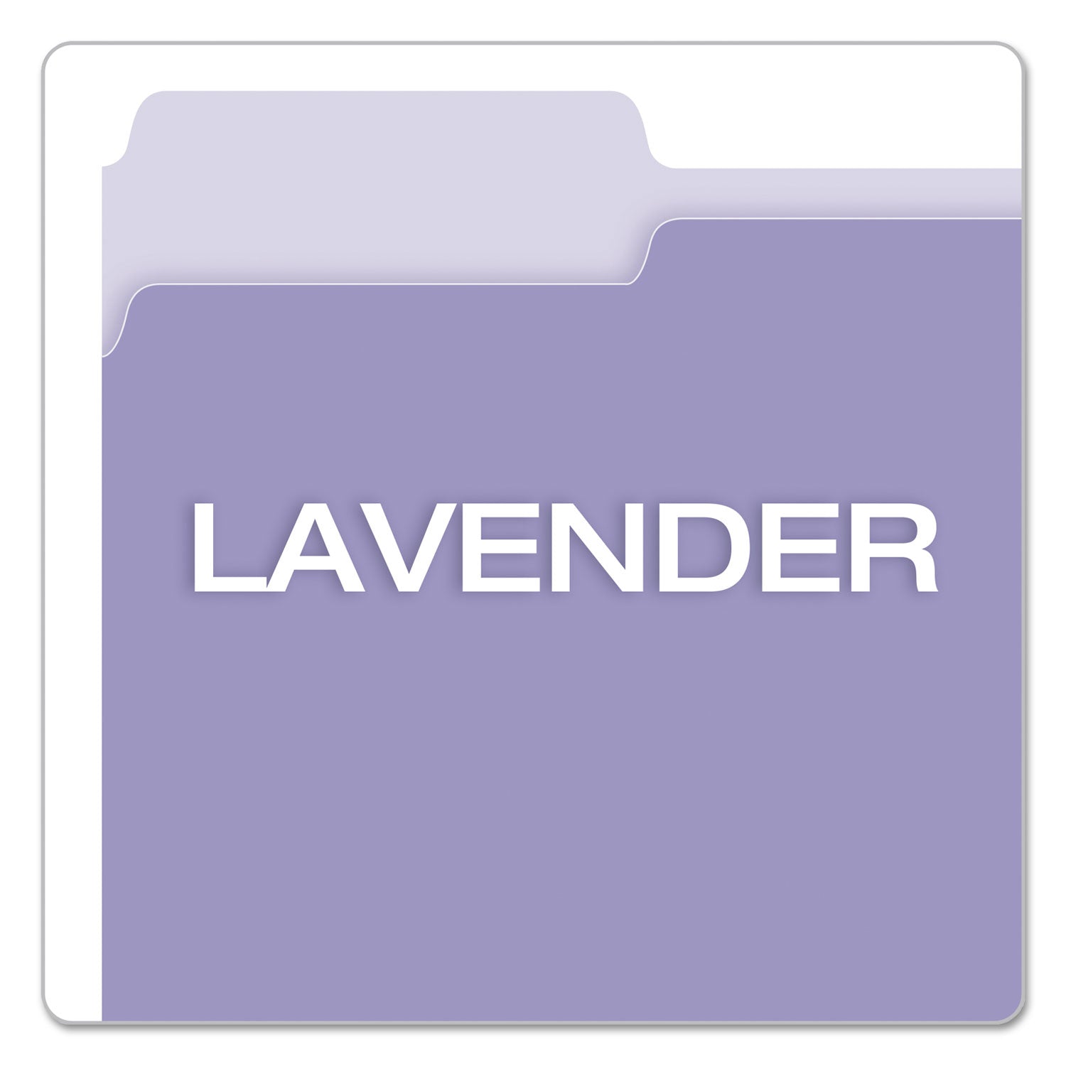 Colored File Folders, 1/3-Cut Tabs: Assorted, Letter Size, Lavender/Light Lavender, 100/Box - 