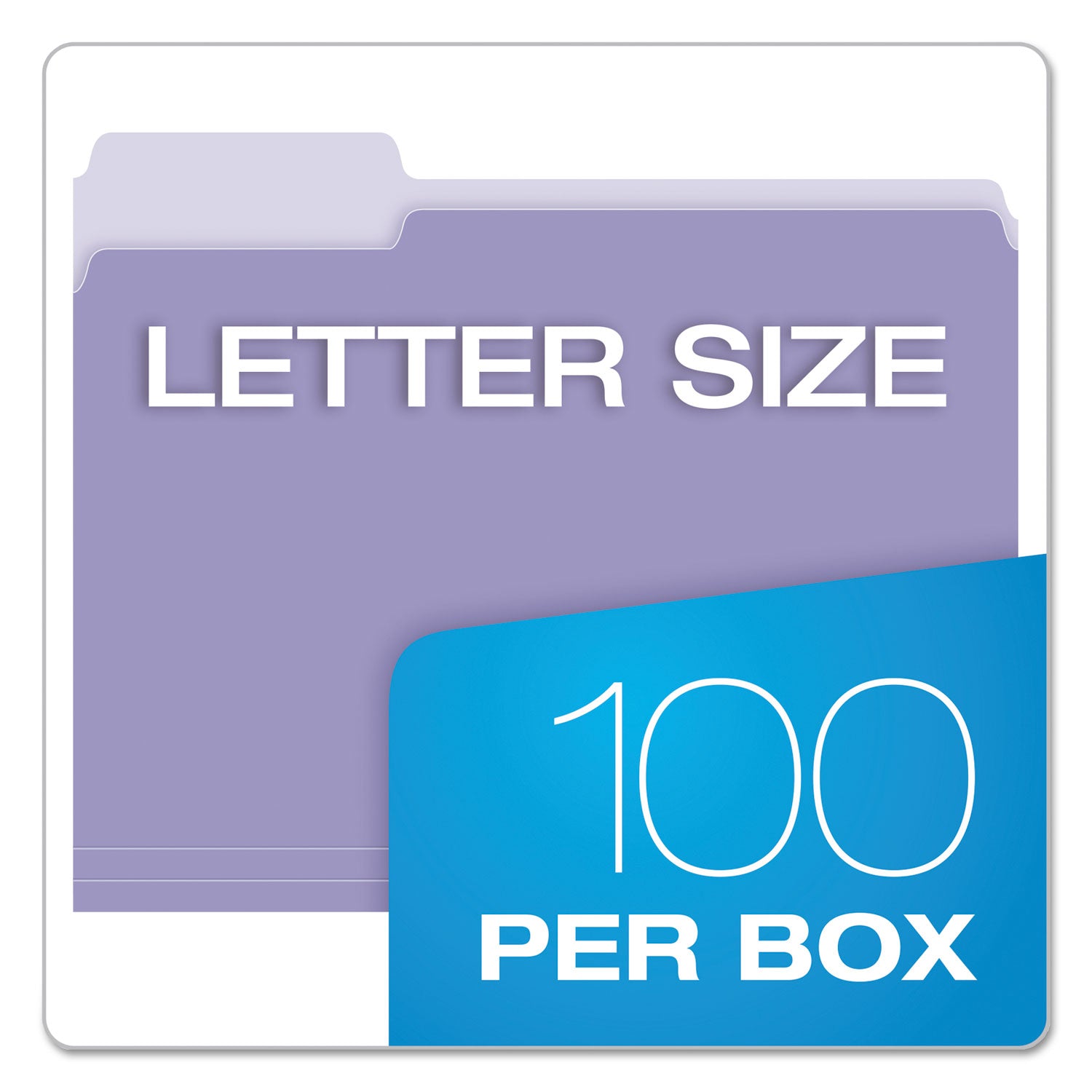 Colored File Folders, 1/3-Cut Tabs: Assorted, Letter Size, Lavender/Light Lavender, 100/Box - 