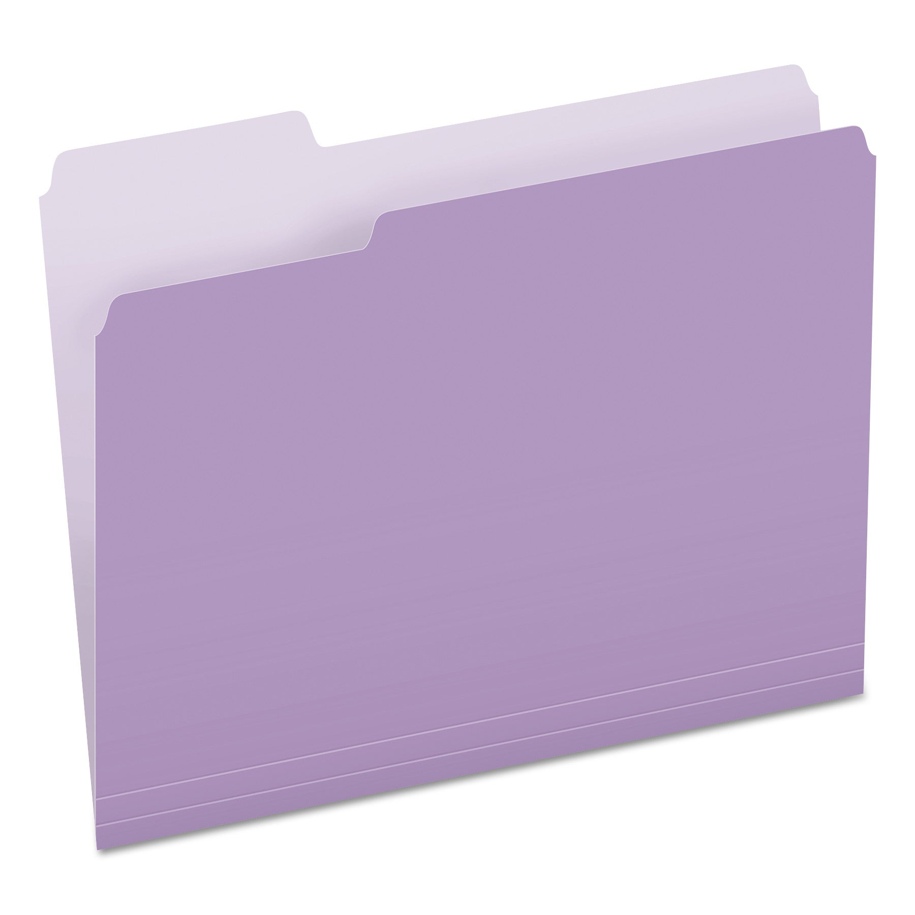 Colored File Folders, 1/3-Cut Tabs: Assorted, Letter Size, Lavender/Light Lavender, 100/Box - 