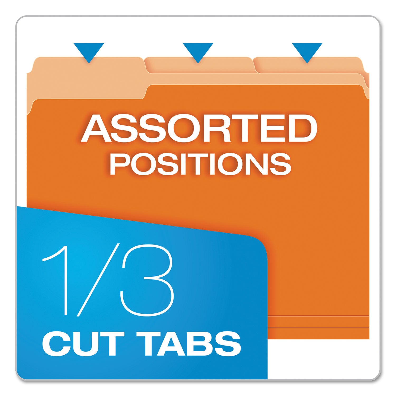Colored File Folders, 1/3-Cut Tabs: Assorted, Letter Size, Orange/Light Orange, 100/Box - 