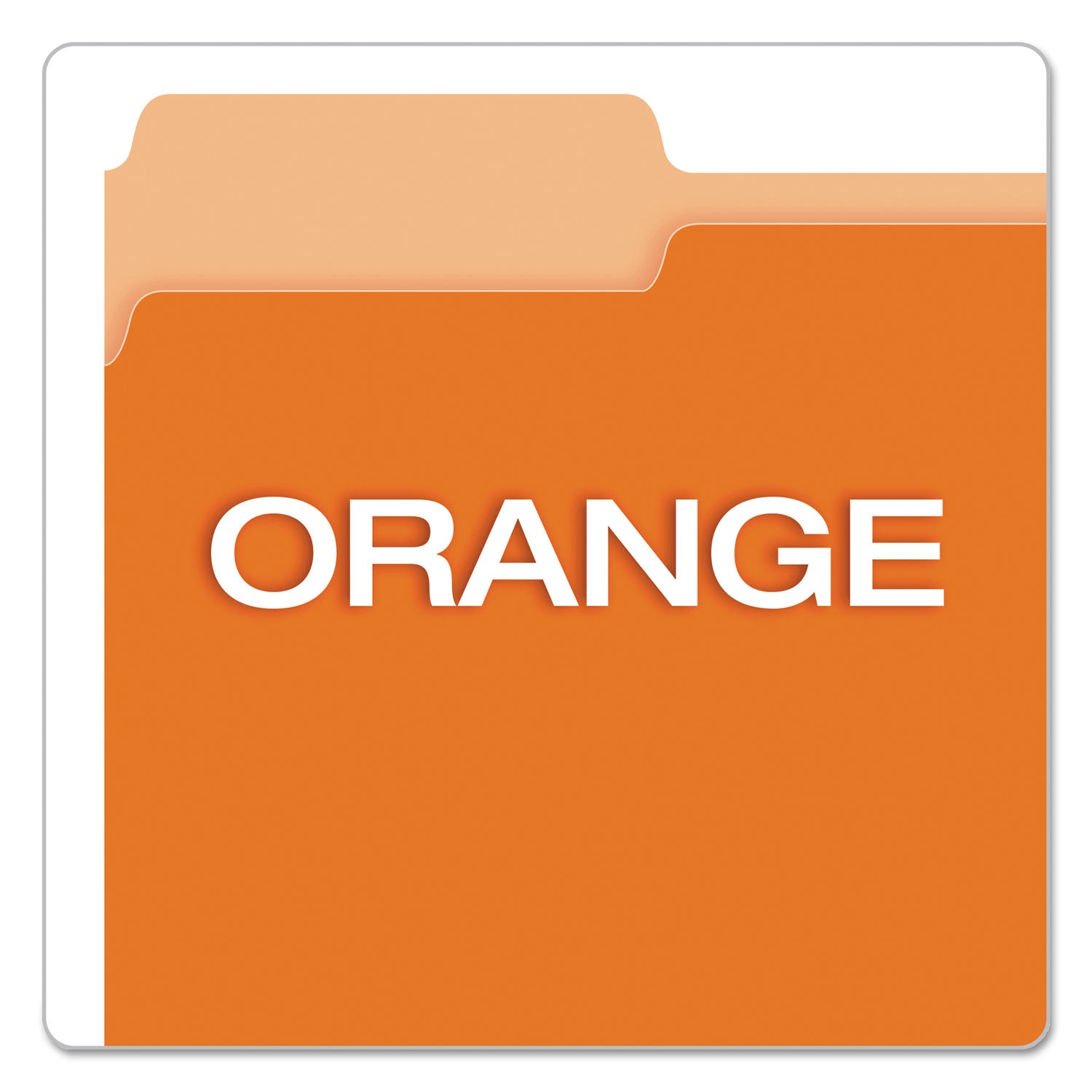 Colored File Folders, 1/3-Cut Tabs: Assorted, Letter Size, Orange/Light Orange, 100/Box - 