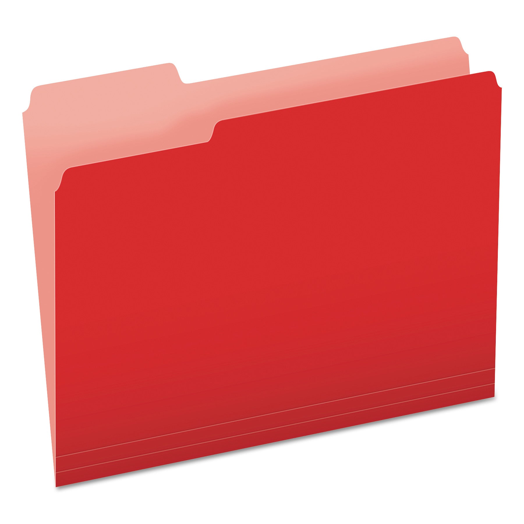 Colored File Folders, 1/3-Cut Tabs: Assorted, Letter Size, Red/Light Red, 100/Box - 