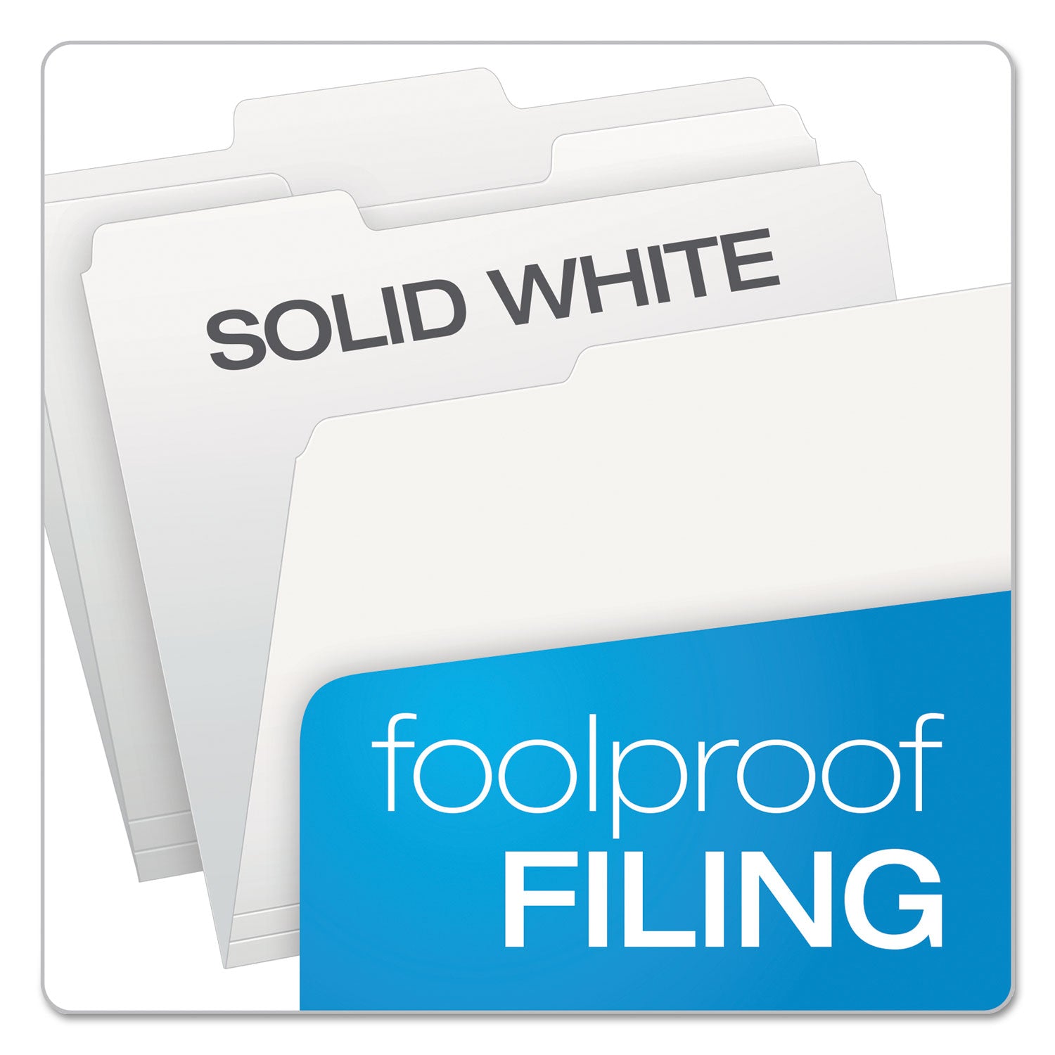 Colored File Folders, 1/3-Cut Tabs: Assorted, Letter Size, White, 100/Box - 