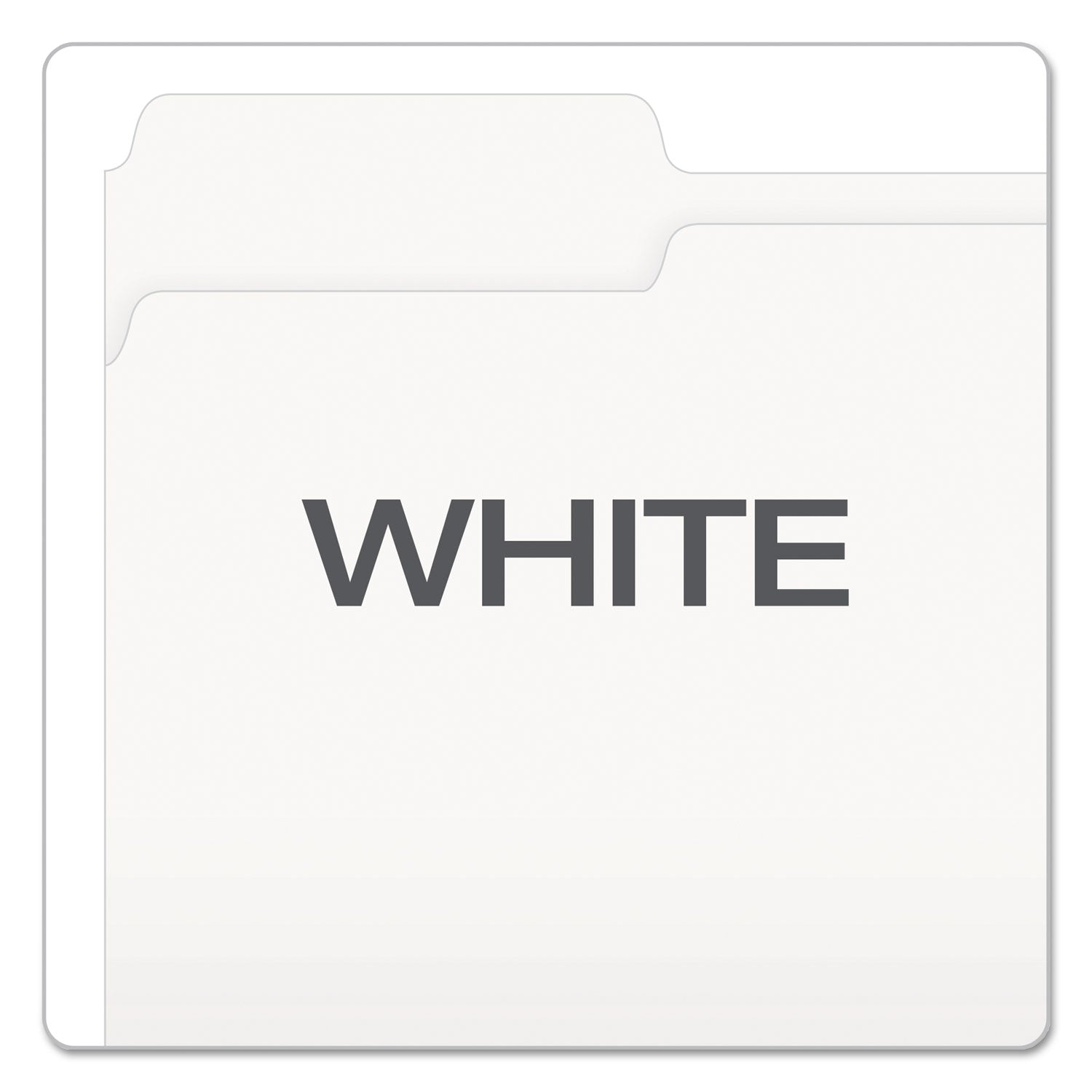 Colored File Folders, 1/3-Cut Tabs: Assorted, Letter Size, White, 100/Box