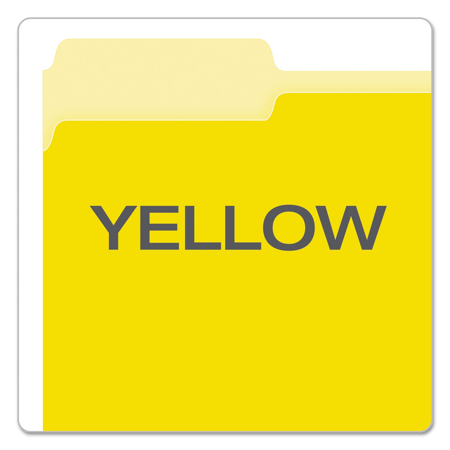 Colored File Folders, 1/3-Cut Tabs: Assorted, Letter Size, Yellow/Light Yellow, 100/Box - 