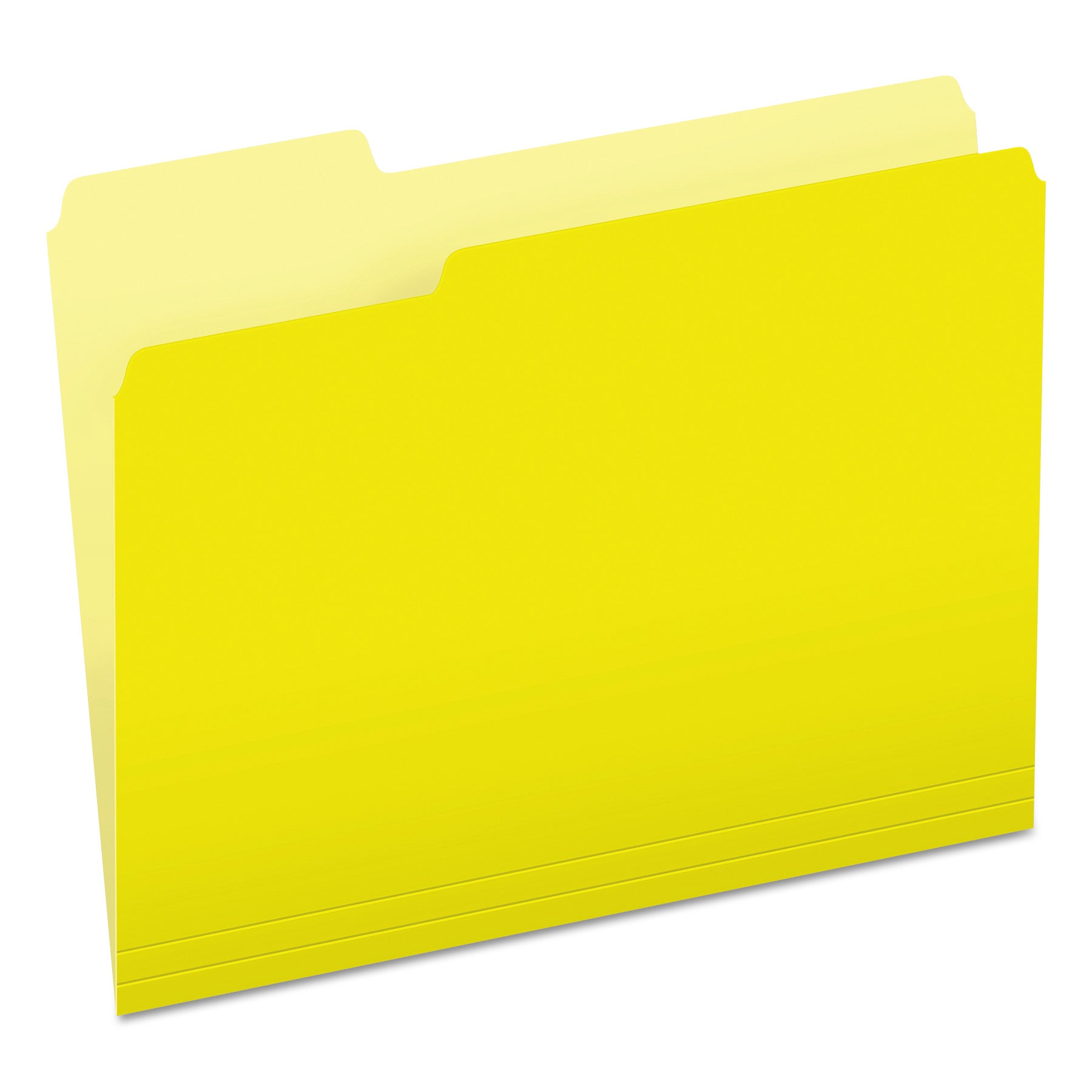 Colored File Folders, 1/3-Cut Tabs: Assorted, Letter Size, Yellow/Light Yellow, 100/Box - 