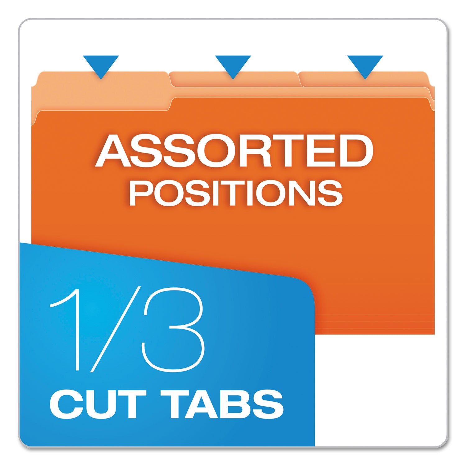 Colored File Folders, 1/3-Cut Tabs: Assorted, Legal Size, Orange/Light Orange, 100/Box - 