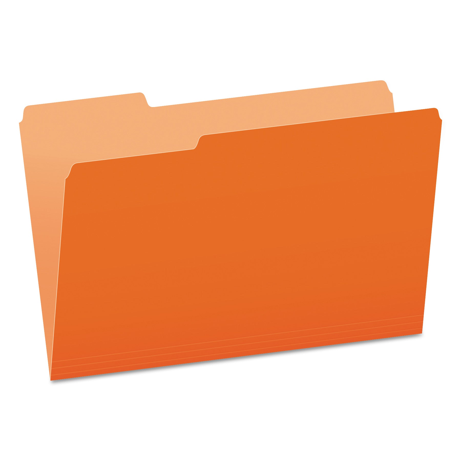 Colored File Folders, 1/3-Cut Tabs: Assorted, Legal Size, Orange/Light Orange, 100/Box - 
