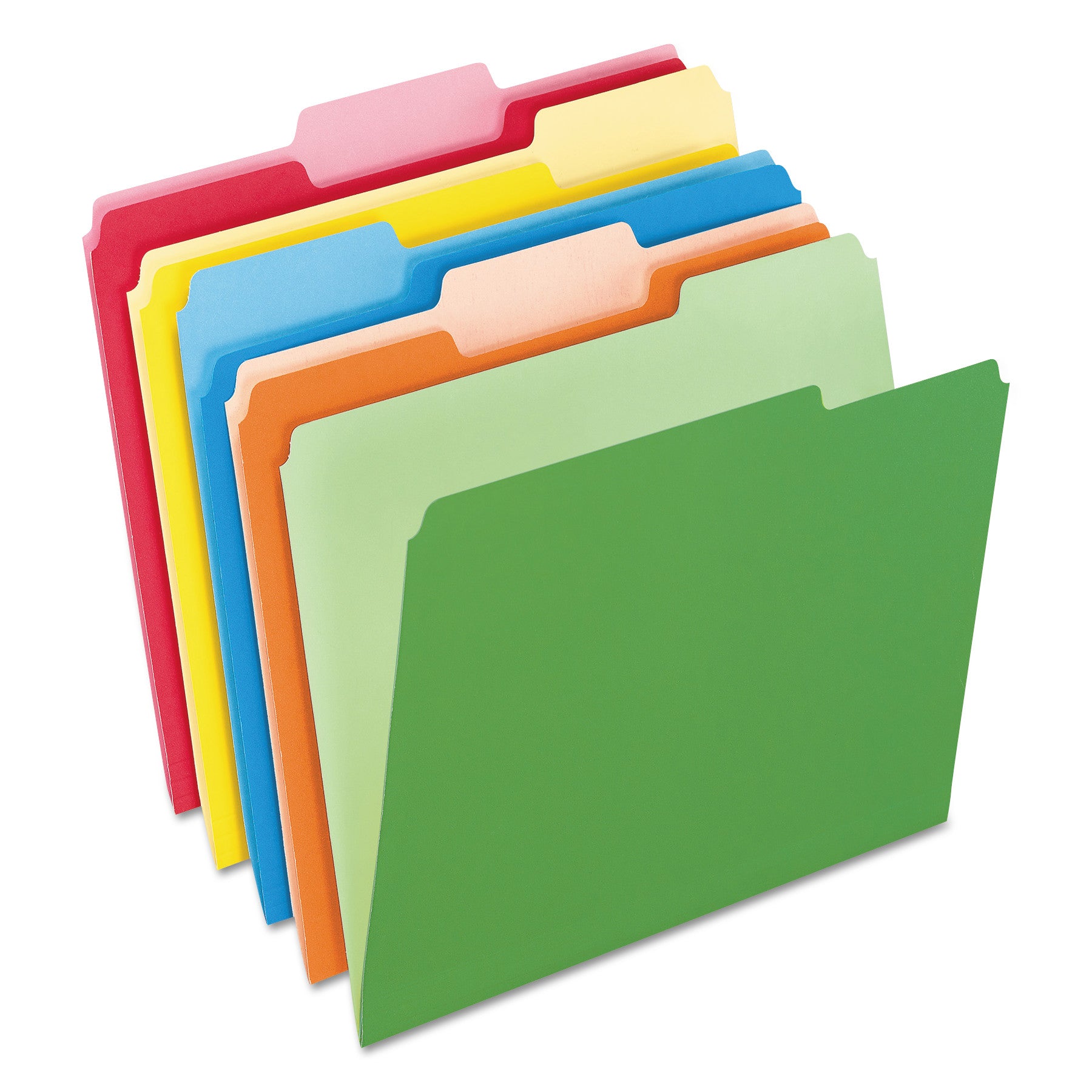 Colored File Folders, 1/3-Cut Tabs: Assorted, Letter Size, Assorted Colors, 100/Box - 