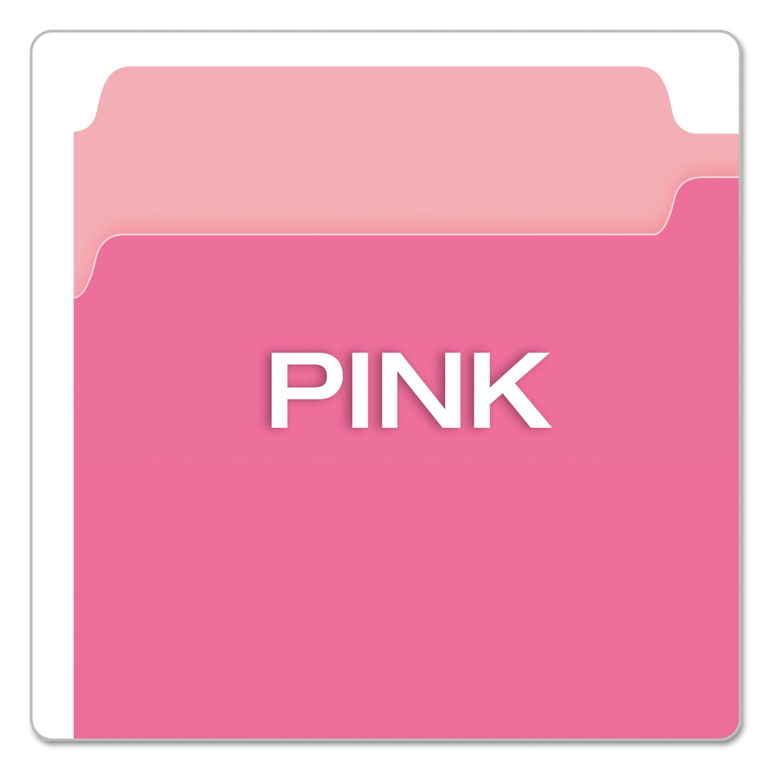 Colored File Folders, 1/3-Cut Tabs: Assorted, Legal Size, Pink/Light Pink, 100/Box - 