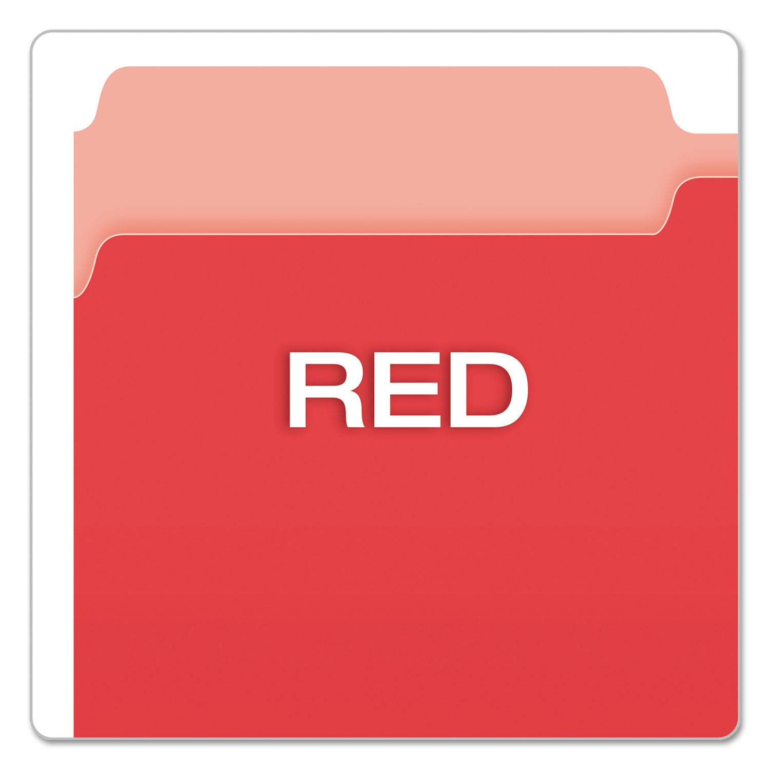 Colored File Folders, 1/3-Cut Tabs: Assorted, Legal Size, Red/Light Red, 100/Box - 