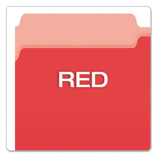Colored File Folders, 1/3-Cut Tabs: Assorted, Legal Size, Red/Light Red, 100/Box