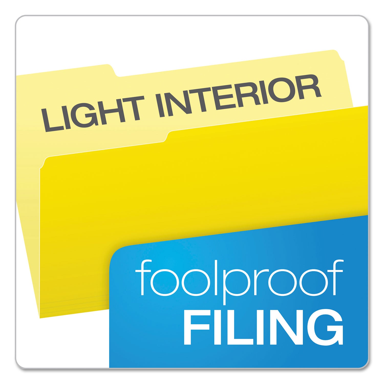 Colored File Folders, 1/3-Cut Tabs: Assorted, Legal Size, Yellow/Light Yellow, 100/Box - 