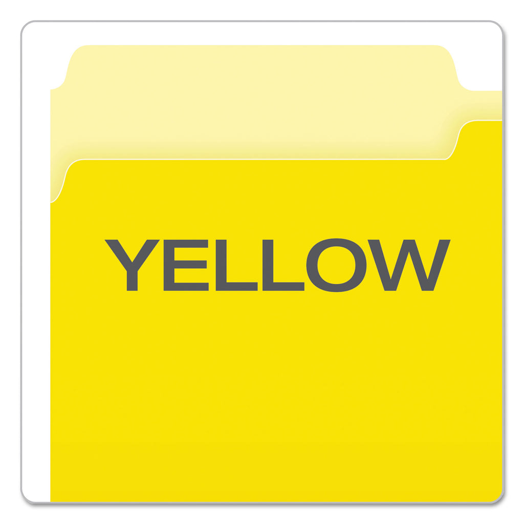 Colored File Folders, 1/3-Cut Tabs: Assorted, Legal Size, Yellow/Light Yellow, 100/Box
